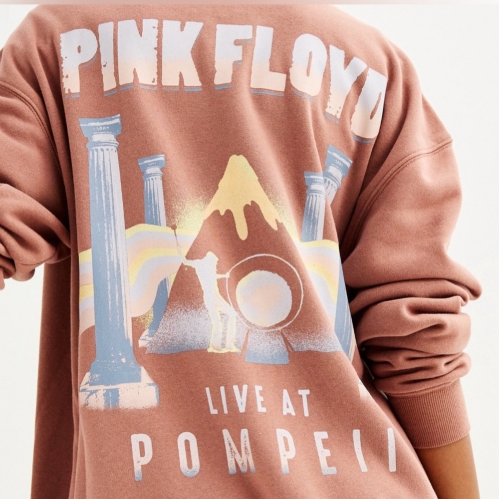 PINK FLOYD Hoodie Graphic "Live at Pompeii" Color Baltic Amber Size S - Picture 3 of 7